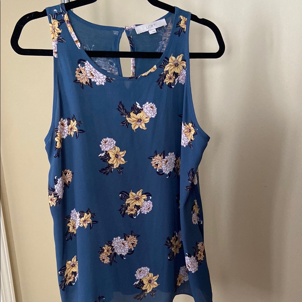 LOFT Floral Blue Women's Top